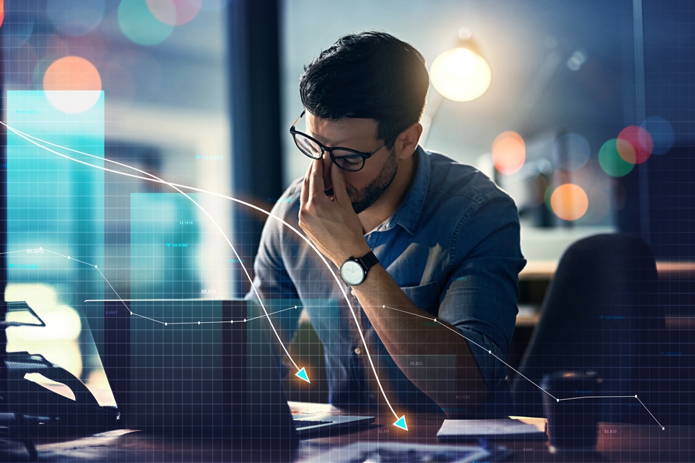 Man frustrated with AI